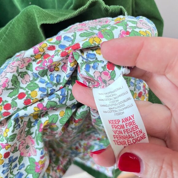 Mini Boden Girls Green Corduroy Ruffle Cap Sleeve Dress- Size 11/12Y - Picture 3 of 6